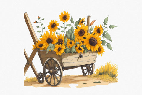 Sunflower Watercolor Clipart Sublimation Rupkotha 