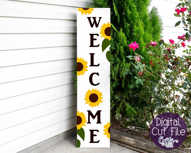 Sunflower - Welcome Porch Sign - Summer SVG Crafty Mama Studios 