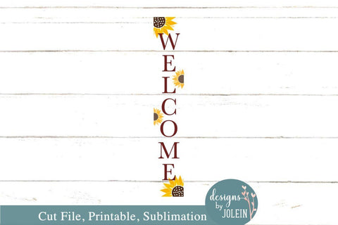 Sunflower Welcome Porch Sign SVG Designs by Jolein 