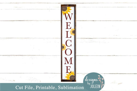 Sunflower Welcome Porch Sign SVG Designs by Jolein 