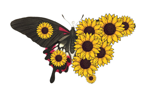 Sunflower Western Butterfly Sublimation Jagonath Roy 