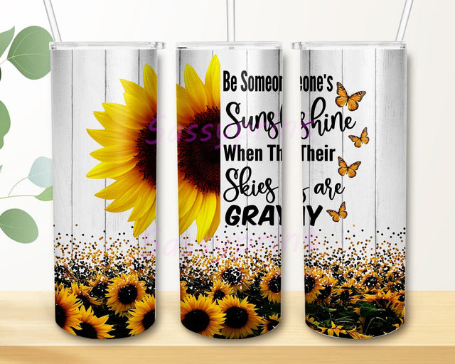 Sunflower White Wood 20oz Skinny Tumbler Png, Wood Summer Flower, Sunflower White Wood Floral Tumbler, Sunflower And Wood Tumbler Sublimation sassyprint 