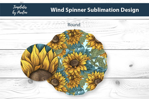 Sunflower Wind Spinner Sublimation Design 1 Sublimation Templates by Pauline 