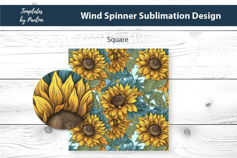Sunflower Wind Spinner Sublimation Design 1 Sublimation Templates by Pauline 