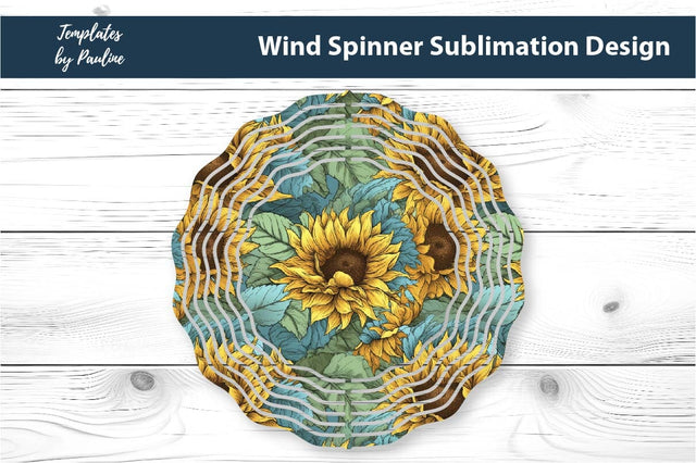 Sunflower Wind Spinner Sublimation Design 2 Sublimation Templates by Pauline 