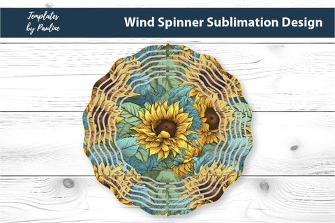 Sunflower Wind Spinner Sublimation Design 2 Sublimation Templates by Pauline 