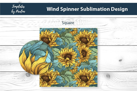 Sunflower Wind Spinner Sublimation Design 2 Sublimation Templates by Pauline 
