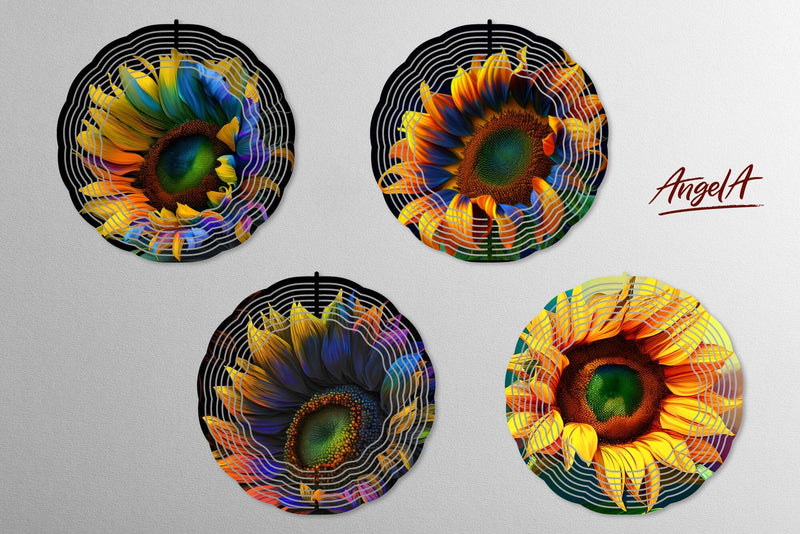 Sunflower wind spinner sublimation. Wind spinner designs PNG - So Fontsy