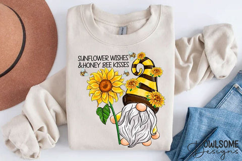 Sunflower Wishes Gnomes Sublimation PNG Sublimation Owlsome.Designs 