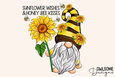 Sunflower Wishes Gnomes Sublimation PNG Sublimation Owlsome.Designs 