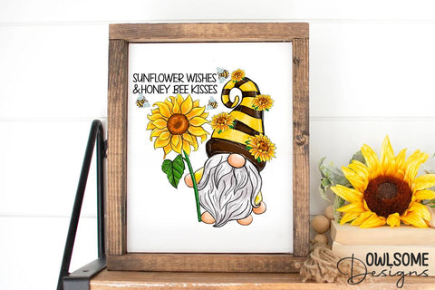 Sunflower Wishes Gnomes Sublimation PNG Sublimation Owlsome.Designs 