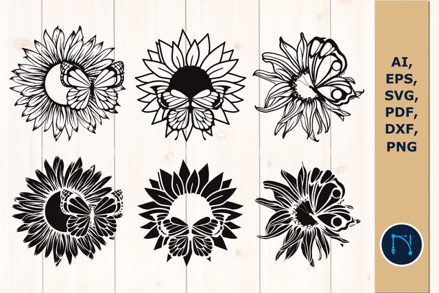 sunflower with butterfly SVG bundle SVG MD JOYNAL ABDIN 