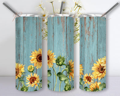 Sunflower Wood 20oz Skinny Tumbler Png, Sunflowers Tumbler Wrap, Floral Tumbler Sublimation, Sunflower Wood Grain Seamless, Tumbler Sunflower, Wood Tumbler Sublimation PixelChick 