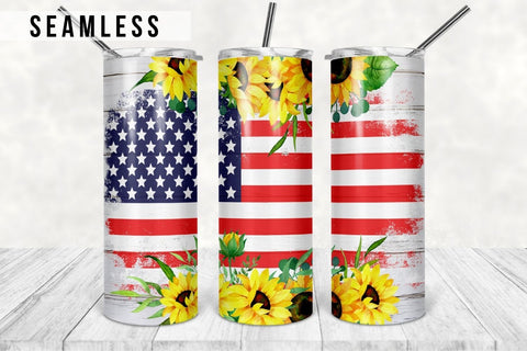 Sunflower Wood Tumbler Designs for 20oz Skinny Tumbler Sublimation PNG Wrap Tumblers - Instant Download Sublimation TumblersByPhill 