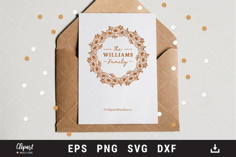 Sunflower wreath SVG, Last name SVG, Flower border & corner SVG, DXF, PNG SVG ClipartMuchLove 