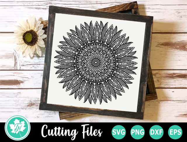 Sunflower Zentangle SVG SVG TrueNorthImagesCA 