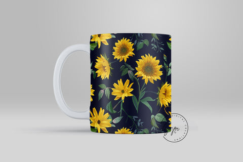 Sunflowers Mug Sublimation Template, Floral Mug Wrap, Flower Sublimation Wrap, 11 & 15 Oz Mug Cricut Press Sublimation Wrap, Mug Gift Idea Sublimation Syre Digital Creations 