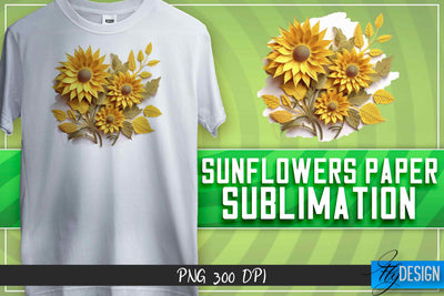 Sunflowers Paper Sublimation | T-Shirt Design Sublimation Fly Design 