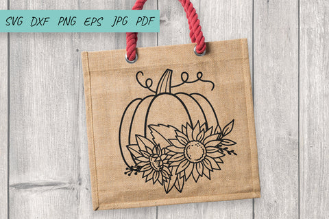 Sunflowers Pumpkin SVG, Thanksgiving SVG, Flower pumpkin SVG Irina Ostapenko 