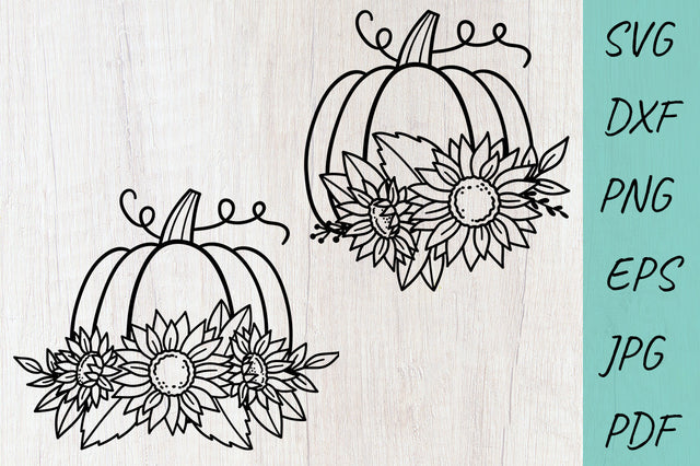 Sunflowers Pumpkin SVG, Thanksgiving SVG, Flower pumpkin SVG Irina Ostapenko 