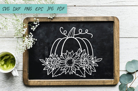 Sunflowers Pumpkin SVG, Thanksgiving SVG, Flower pumpkin SVG Irina Ostapenko 