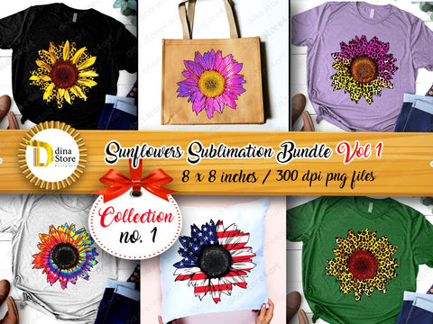Sunflowers Sublimation Designs Collection no.1 Sublimation Dina.store4art 