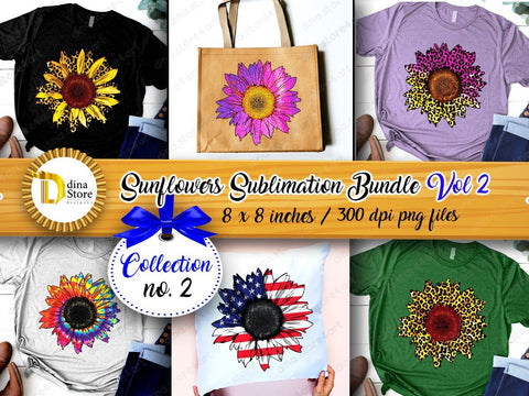 Sunflowers Sublimation Designs Collection no.2 Sublimation Dina.store4art 