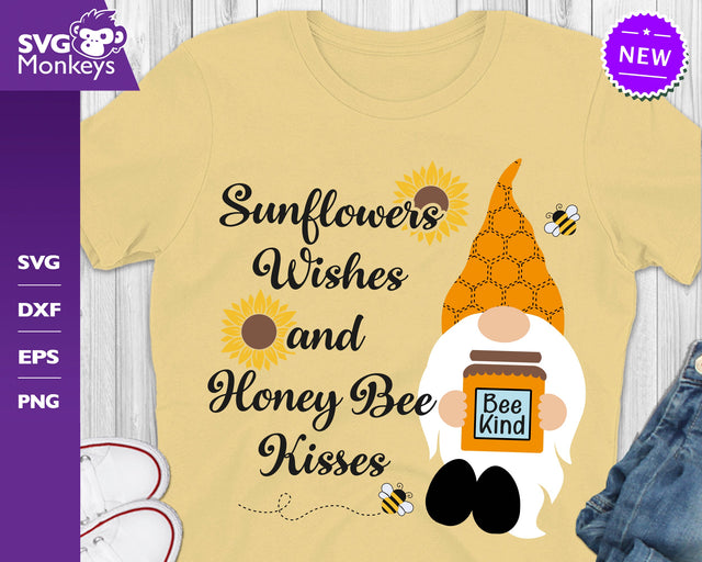 Sunflowers Svg, Gnome Bee Svg, Bees Svg, Gnome Svg SVG SvgMonkeys 