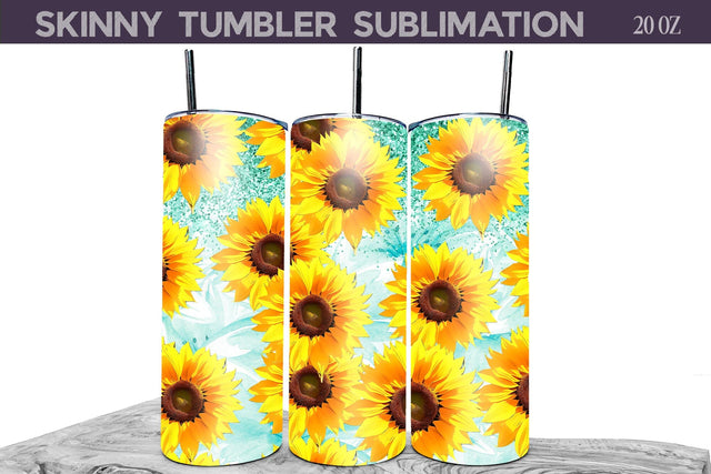 Sunflowers Tumbler Wrap Sublimation WatercolorColorDream 