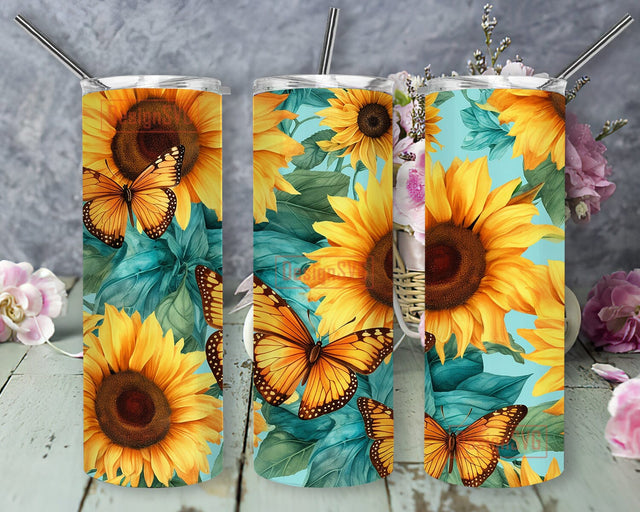 Sunflowers Turquoise Gemstones 20oz Skinny Tumbler Sublimation Design, Western Sunflower Tumbler, Sunflower Turquoise Gemstone Tumbler Png, Sunflower Tumbler Sublimation DesignSVG 