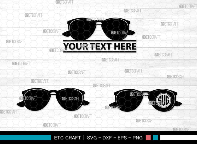 Sunglass Monogram, Sunglass Silhouette, Sunglass SVG, Eyeglasses Svg, Sunglasses Svg, Spectacles Svg, SB00214 SVG ETC Craft 