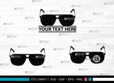 Sunglass Monogram, Sunglass Silhouette, Sunglass SVG, Eyeglasses Svg, Sunglasses Svg, Spectacles Svg, SB00214 SVG ETC Craft 