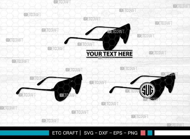 Sunglass Monogram, Sunglass Silhouette, Sunglass SVG, Eyeglasses Svg, Sunglasses Svg, Spectacles Svg, SB00214 SVG ETC Craft 