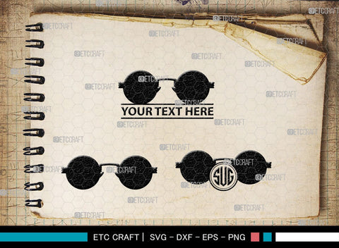 Sunglass Monogram, Sunglass Silhouette, Sunglass SVG, Eyeglasses Svg, Sunglasses Svg, Spectacles Svg, SB00214 SVG ETC Craft 