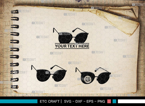 Sunglass Monogram, Sunglass Silhouette, Sunglass SVG, Eyeglasses Svg, Sunglasses Svg, Spectacles Svg, SB00214 SVG ETC Craft 