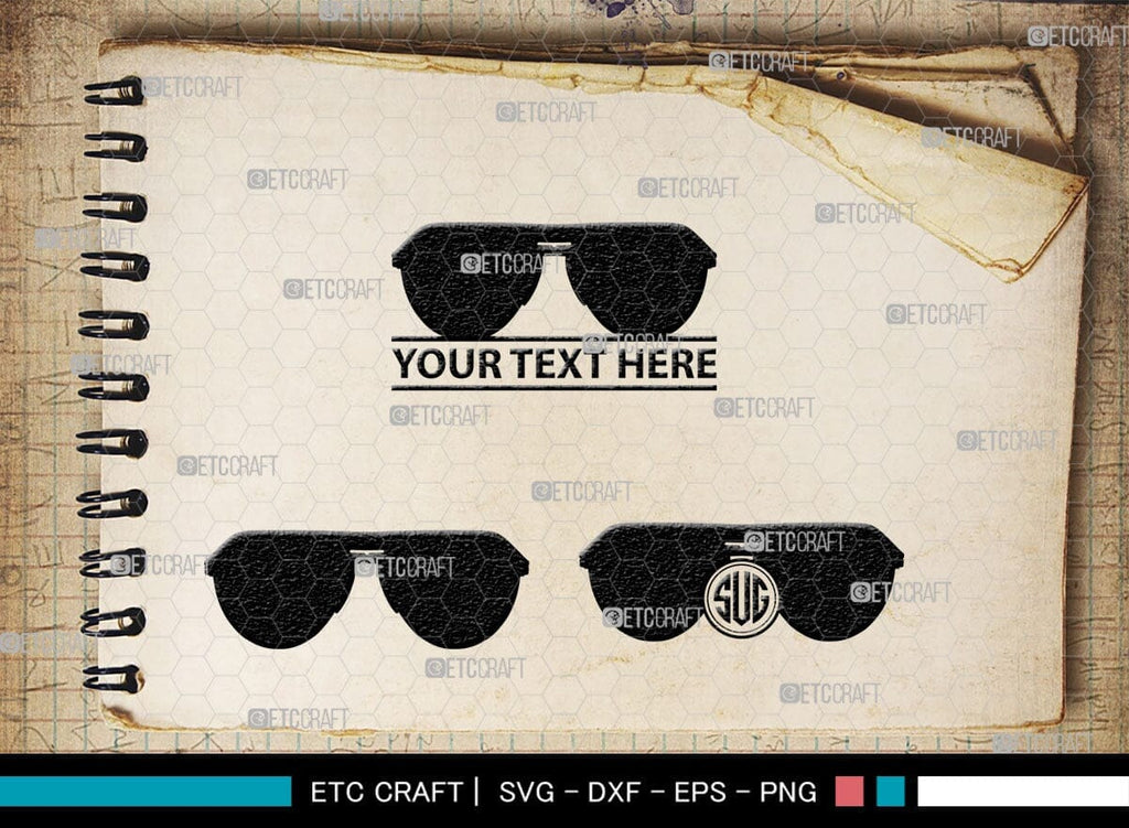 Sunglass Monogram, Sunglass Silhouette, Sunglass SVG, Eyeglasses Svg ...