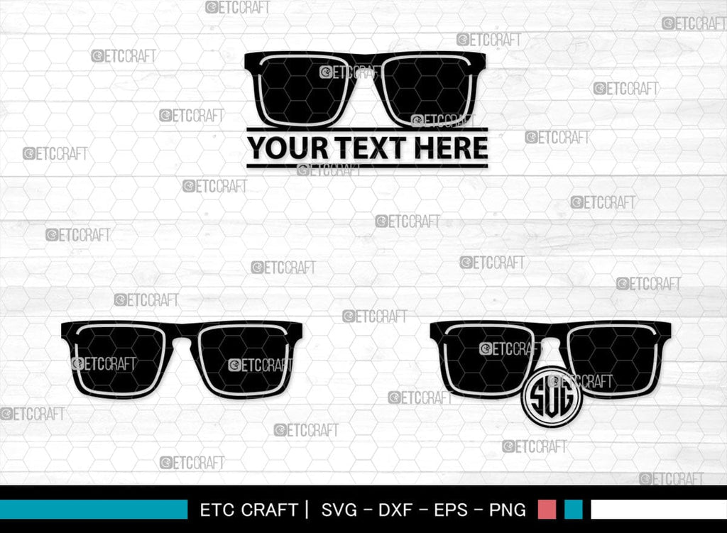 Sunglass Monogram, Sunglass Silhouette, Sunglass SVG, Eyeglasses Svg ...
