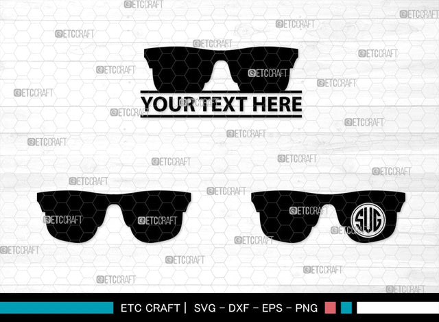 Sunglass Monogram, Sunglass Silhouette, Sunglass SVG, Eyeglasses Svg, Sunglasses Svg, Spectacles Svg, SB00214 SVG ETC Craft 