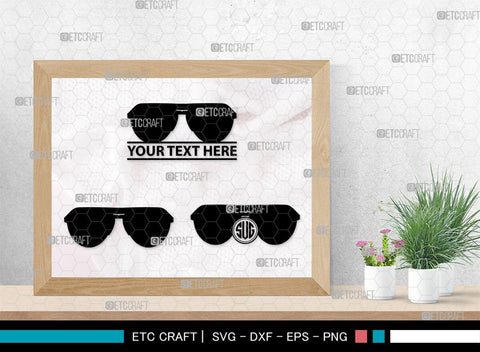 Sunglass Monogram, Sunglass Silhouette, Sunglass SVG, Eyeglasses Svg, Sunglasses Svg, Spectacles Svg, SB00214 SVG ETC Craft 