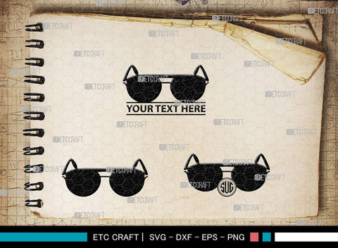 Sunglass Monogram, Sunglass Silhouette, Sunglass SVG, Eyeglasses Svg, Sunglasses Svg, Spectacles Svg, SB00214 SVG ETC Craft 