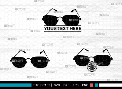 Sunglass Monogram, Sunglass Silhouette, Sunglass SVG, Eyeglasses Svg, Sunglasses Svg, Spectacles Svg, SB00214 SVG ETC Craft 
