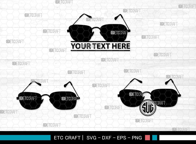 Sunglass Monogram, Sunglass Silhouette, Sunglass SVG, Eyeglasses Svg, Sunglasses Svg, Spectacles Svg, SB00214 SVG ETC Craft 