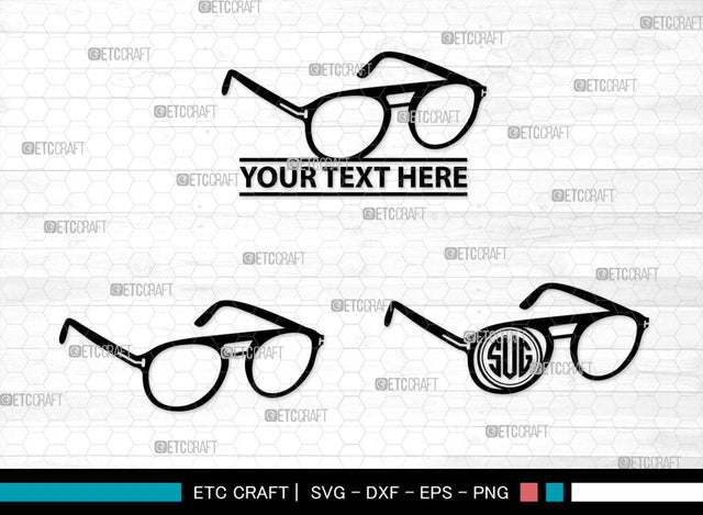 Sunglass Monogram, Sunglass Silhouette, Sunglass SVG, Eyeglasses Svg, Sunglasses Svg, Spectacles Svg, SB00214 SVG ETC Craft 