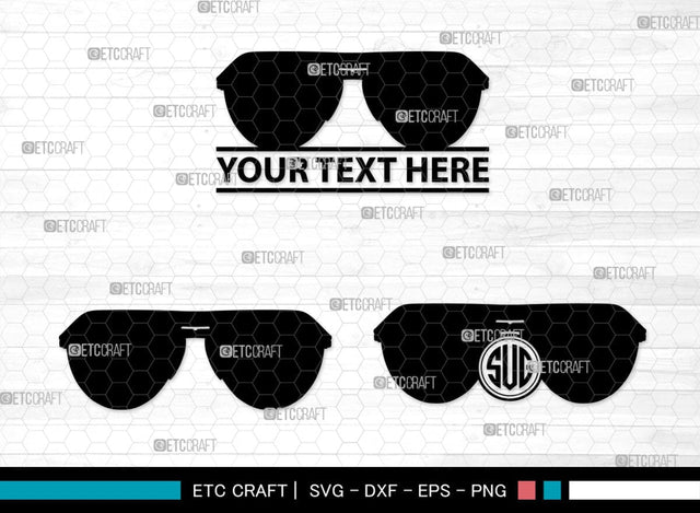 Sunglass Monogram, Sunglass Silhouette, Sunglass SVG, Eyeglasses Svg, Sunglasses Svg, Spectacles Svg, SB00214 SVG ETC Craft 