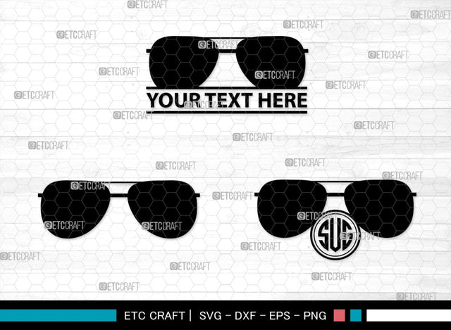 Sunglass Monogram, Sunglass Silhouette, Sunglass SVG, Eyeglasses Svg, Sunglasses Svg, Spectacles Svg, SB00214 SVG ETC Craft 