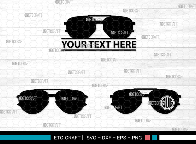 Sunglass Monogram, Sunglass Silhouette, Sunglass SVG, Eyeglasses Svg, Sunglasses Svg, Spectacles Svg, SB00214 SVG ETC Craft 