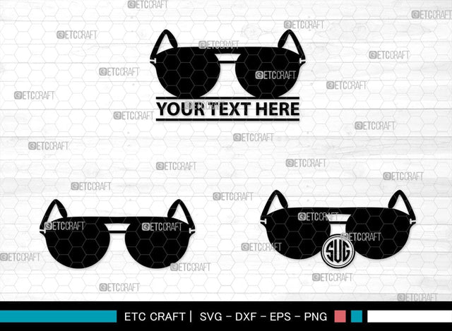 Sunglass Monogram, Sunglass Silhouette, Sunglass SVG, Eyeglasses Svg, Sunglasses Svg, Spectacles Svg, SB00214 SVG ETC Craft 
