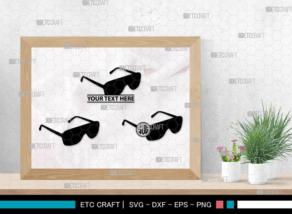 Sunglass Monogram, Sunglass Silhouette, Sunglass SVG, Eyeglasses Svg ...