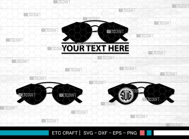 Sunglass Monogram, Sunglass Silhouette, Sunglass SVG, Eyeglasses Svg, Sunglasses Svg, Spectacles Svg, SB00214 SVG ETC Craft 