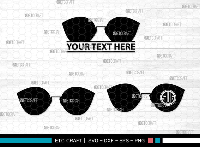 Sunglass Monogram, Sunglass Silhouette, Sunglass SVG, Eyeglasses Svg, Sunglasses Svg, Spectacles Svg, SB00214 SVG ETC Craft 